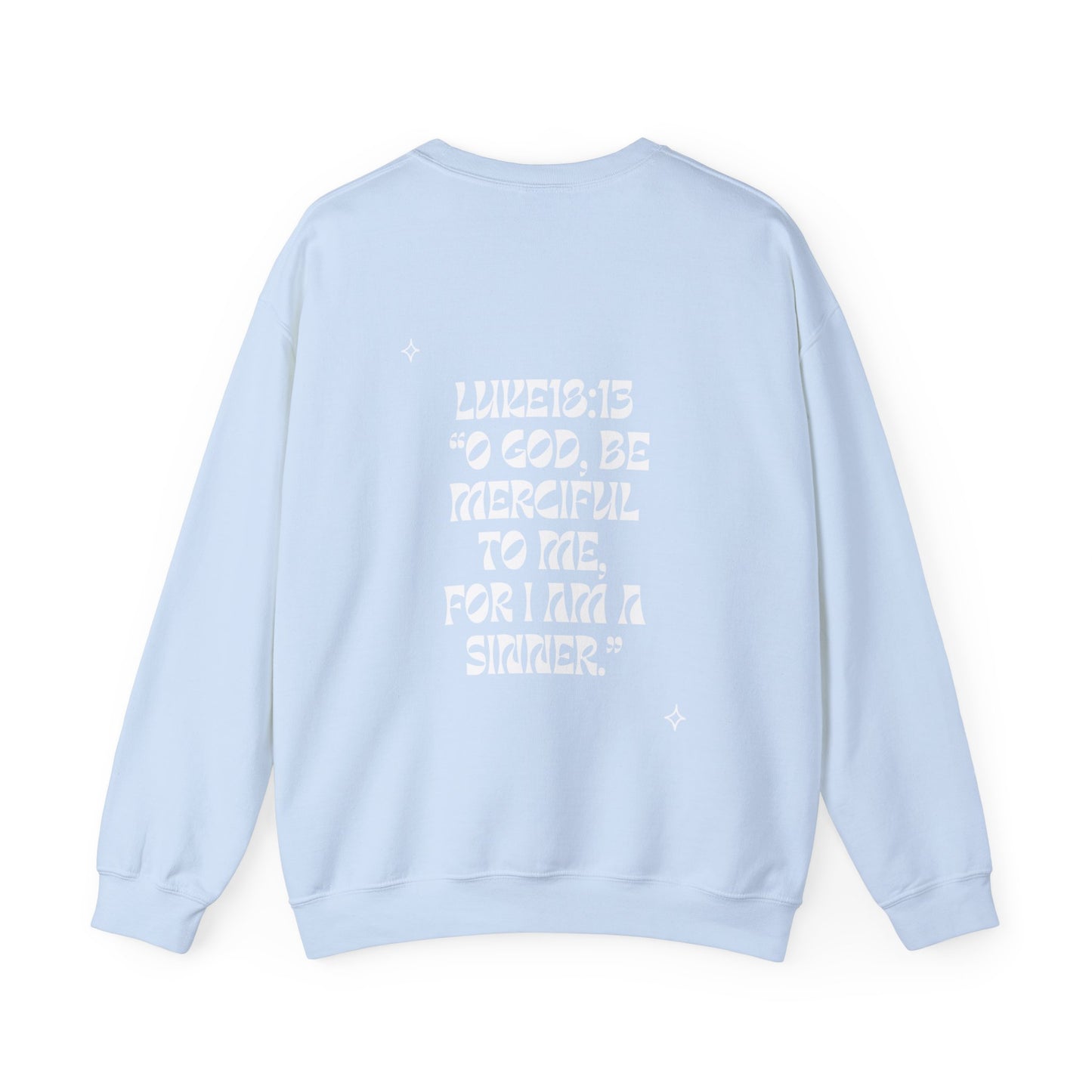 Luke18:13  Crewneck (white letters)