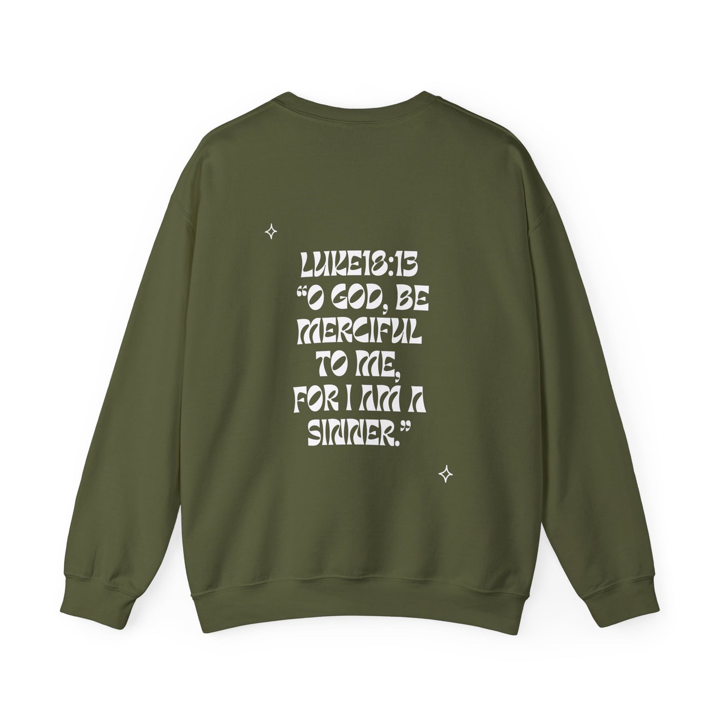 Luke18:13  Crewneck (white letters)